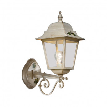 FerroLuce Applique a parete da esterno con paralume in ceramica decorata a mano Gorizia