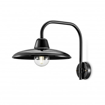 FerroLuce Applique da parete dal design industrial con diffusore in ceramica B&W