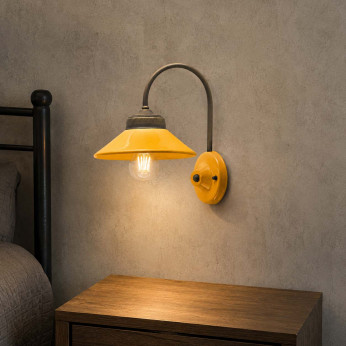 FerroLuce Applique da parete in metallo e diffusore in ceramica dallo stile industrial Colors