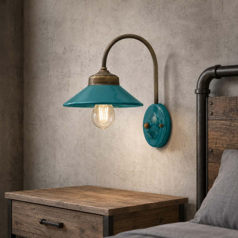 FerroLuce Applique da parete in metallo e diffusore in ceramica dallo stile industrial Colors