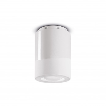 FerroLuce Faretto da soffitto piccolo rotondo interamente in ceramica dal design moderno Pi