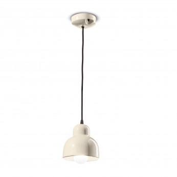 FerroLuce Lampada a sospensione con diffusore grande in ceramica dal design moderno decò Berimbau