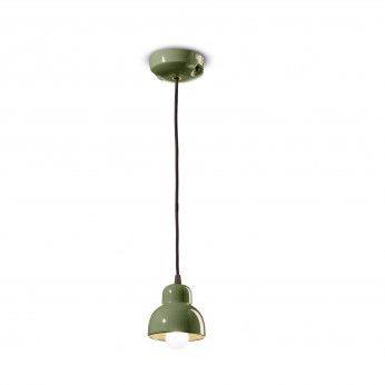 FerroLuce Lampada a sospensione con diffusore piccolo in ceramica dal design moderno decò Berimbau