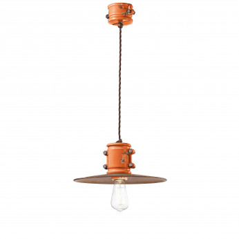 FerroLuce Lampada a sospensione dal design industrial in ceramica con paralume in metallo Urban