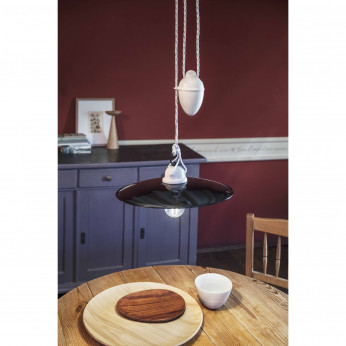 FerroLuce Lampada a sospensione grande dal design classico con paralume in ceramica Potenza