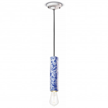 FerroLuce Lampada a sospensione grande rotonda interamente in ceramica dal design moderno Pi
