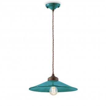 FerroLuce Lampada a sospensione in metallo e diffusore in ceramica dallo stile industrial Colors