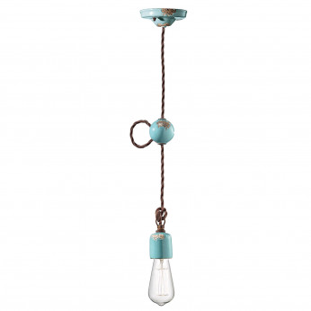 FerroLuce Lampada a sospensione in stile industrial con struttura in ceramica Vintage