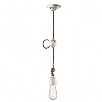 FerroLuce Lampada a sospensione in stile industrial con struttura in ceramica Vintage