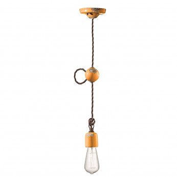 FerroLuce Lampada a sospensione in stile industrial con struttura in ceramica Vintage