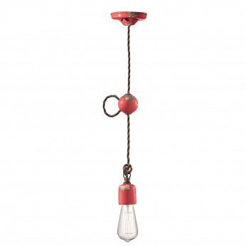 FerroLuce Lampada a sospensione in stile industrial con struttura in ceramica Vintage