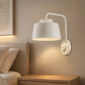 FerroLuce Lampada da parete con diffusore in ceramica dal design industrial 50's