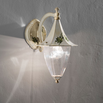 FerroLuce Lampada da parete dal design rustico con dettagli in ceramica decorata a mano Arezzo