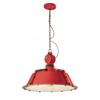FerroLuce Lampada sospensione in metallo dallo stile industrial con diffusore in ceramica Industrial