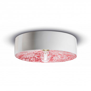 FerroLuce Plafoniera a soffitto grande rotonda interamente in ceramica dal design moderno Pi