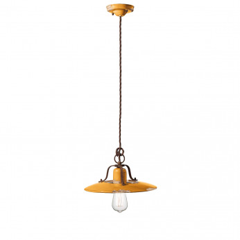 FerroLuce Sospensione media in metallo con diffusore in ceramica dal design industrial Country