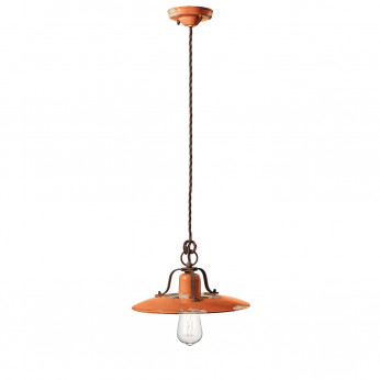 FerroLuce Sospensione media in metallo con diffusore in ceramica dal design industrial Country