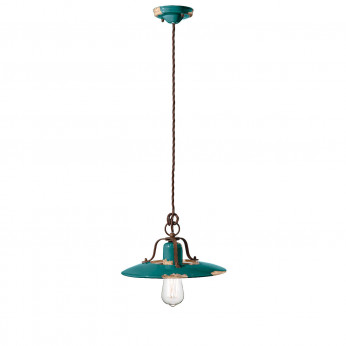 FerroLuce Sospensione media in metallo con diffusore in ceramica dal design industrial Country