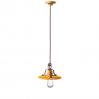 FerroLuce Sospensione piccola in metallo con diffusore in ceramica dal design industrial Country