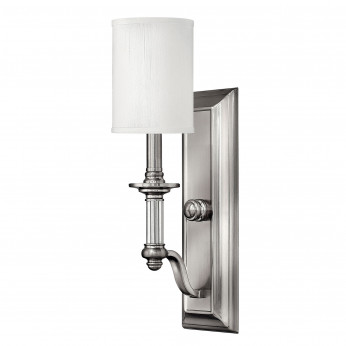 Hinkley Lampada a parete rustica in acciaio con diffusore in tessuto a 1 luce Sussex