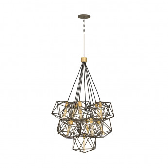 Hinkley Lampadario a grappolo con 11 diffusori geometrici dal design moderno Astrid