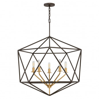 Hinkley Lampadario grande in bronzo con diffusore a 5 luci dal design moderno Astrid