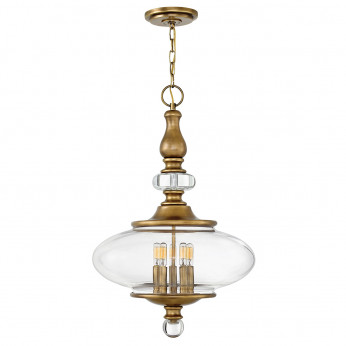 Hinkley Lampadario grande rustica in acciaio con diffusore in vetro a 5 luci Wexley