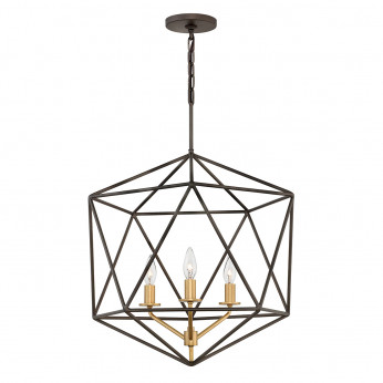 Hinkley Lampadario in bronzo con diffusore a 3 luci dal design moderno Astrid