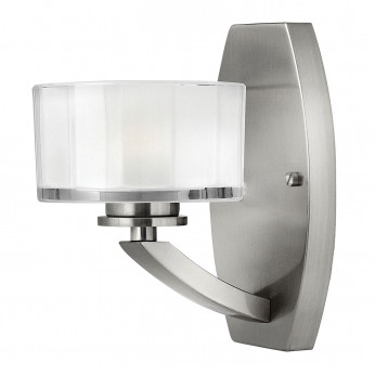 Hinkley Lampada da parete in acciaio con diffusore in vetro a 1 luce a LED G9 Meridian