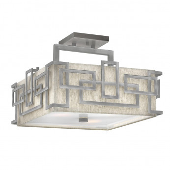 Hinkley Lampada da soffitto in acciaio con paralume in tessuto dal design moderno Lanza