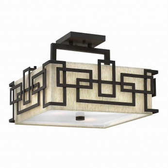 Hinkley Lampada da soffitto in acciaio con paralume in tessuto dal design moderno Lanza