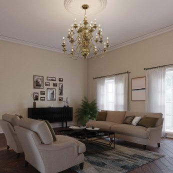 Hinkley Lampadario grande in ottone dal design classico con 25 lampadine Cambridge