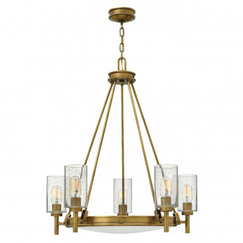 Hinkley Lampadario in acciaio diffusore in vetro a 5 luci dal design moderno Collier