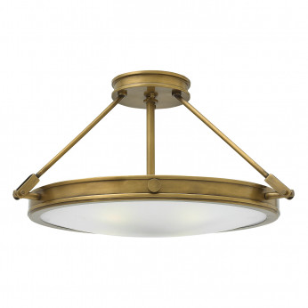 Hinkley Plafoniera grande in acciaio diffusore in vetro a 4 luci design moderno Collier