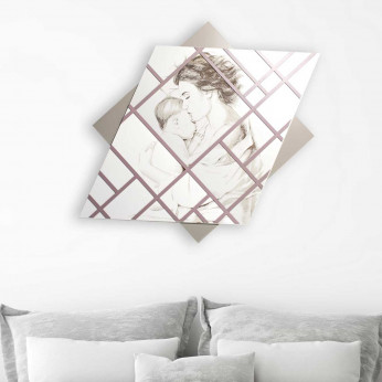 I Dettagli Capezzale da parete in legno con incisioni a laser dal design moderno 100x95 Elisa