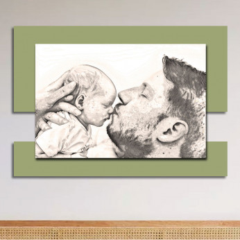 I Dettagli Capezzale moderno in legno con stampa della paternità Daddy