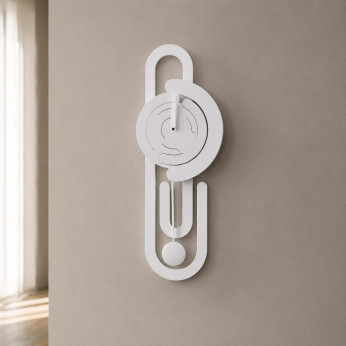 I Dettagli Orologio da parete a pendolo dal design moderno con struttura in legno Graffa