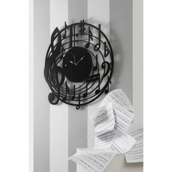 I Dettagli Orologio da parete dal design moderno con struttura in legno e note musicali Doremifa