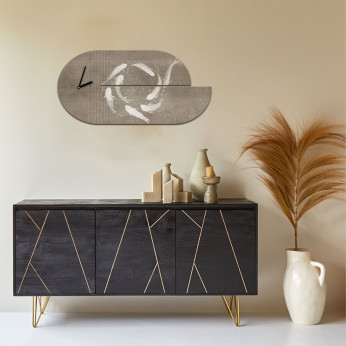 I Dettagli Orologio da parete in legno dal design moderno con stampa applicata Koi
