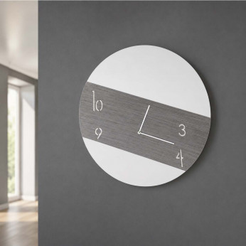 I Dettagli Orologio da parete rotondo con struttura in legno e dettagli in rovere Grey