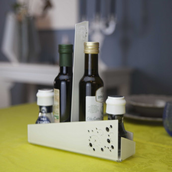 I Dettagli Portacondimenti per sale-pepe-olio-aceto con struttura in plexiglass Mira