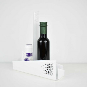 I Dettagli Portacondimenti per sale-pepe-olio-aceto con struttura in plexiglass traforata Alhena