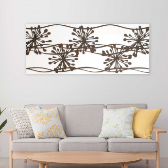 I Dettagli Quadro pannello in legno con decori dal design moderno ed elegante Anemoni