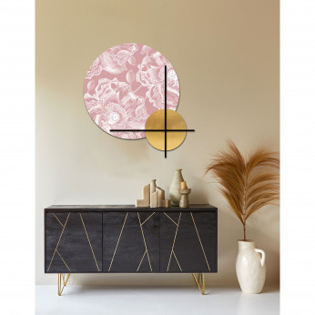 I Dettagli Quadro pannello in legno rotondo dal design moderno con stampa applicata Cloe