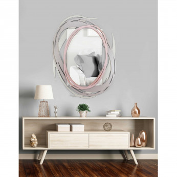 I Dettagli Specchio da parete con cornice in legno dal design moderno ed elegante Arisa