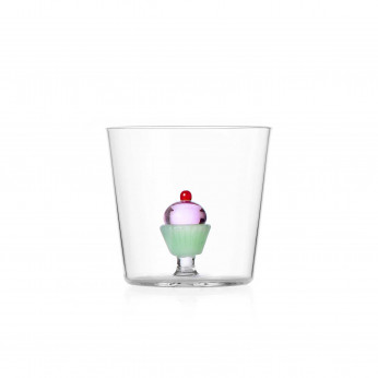 Ichendorf Bicchiere Tumbler per acqua in vetro dal design moderno "Pasticcino" Sweet&Candy