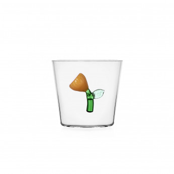 Ichendorf Tumbler in vetro con fiore ambra in rilievo per una tavola raffinata e creativa Botanica