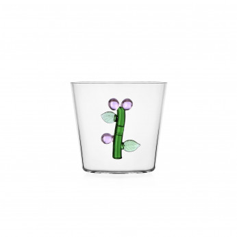 Ichendorf Tumbler in vetro con fiore rosa in rilievo per una tavola elegante e originale Botanica