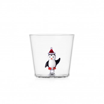 Ichendorf Tumbler in vetro versione natalizia con pinguino con cappello Christmas Tales