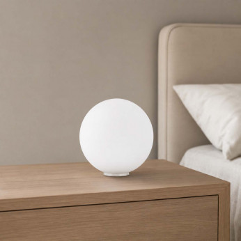 Ideal lux Abatjour moderna base in metallo con diffusore in vetro soffiato per comodino Mapa